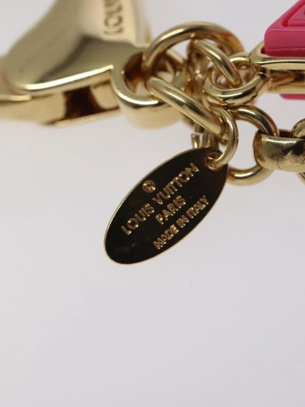 LOUIS VUITTON BijouxSac Knife Key Holder metal Gold Red M66913 LV Auth SW878V - Picture 6 of 8